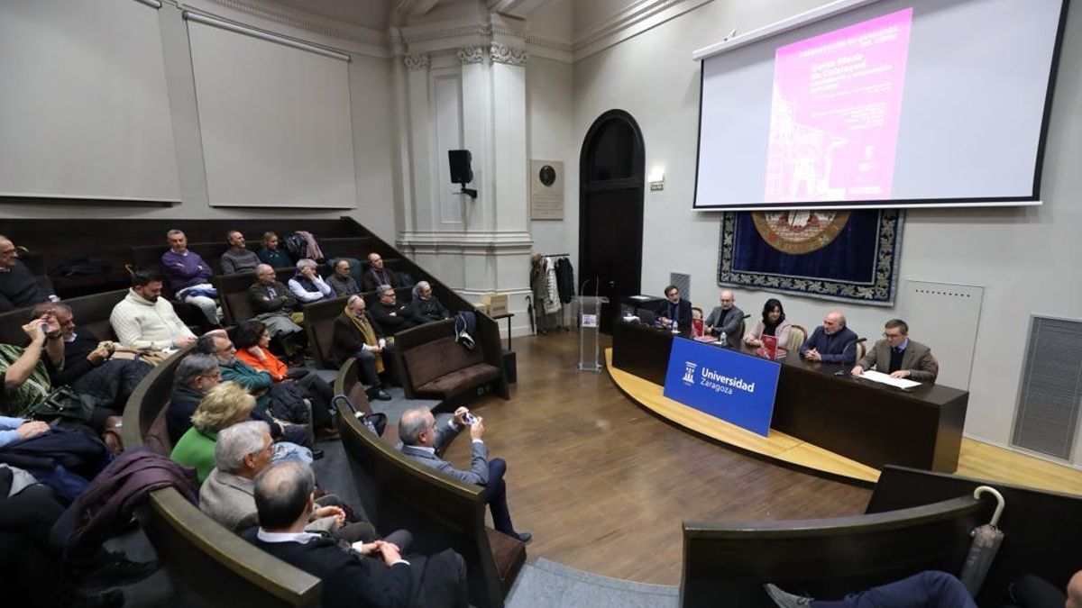 La presentación del libro hoy en el Paraninfo de la Universidad de Zaragoza.