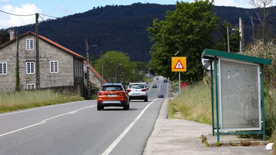 La Nacional-120, a su paso por Ponteareas.