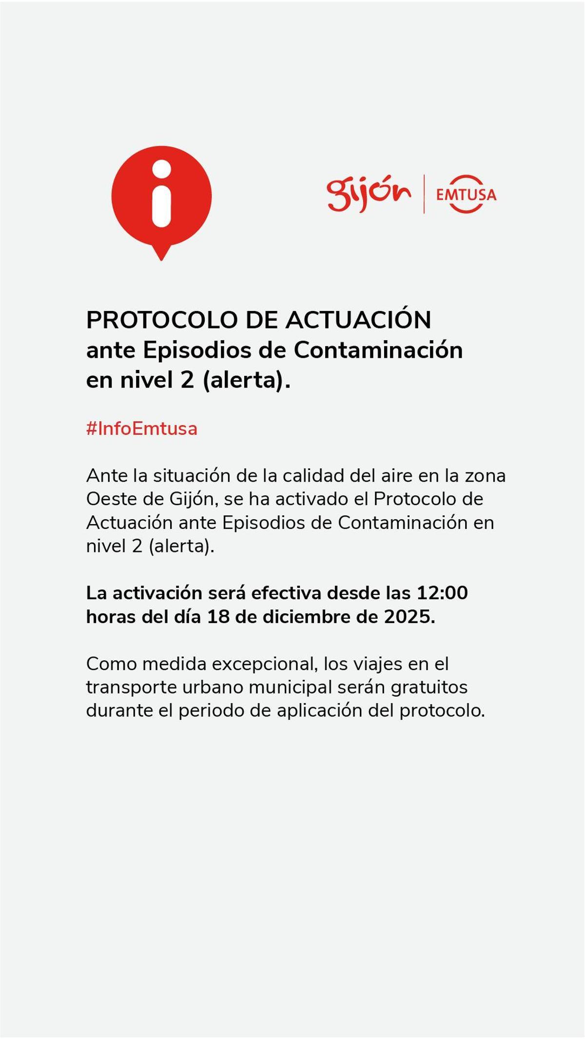 Aviso de Emtusa sobre la gratuidad de los viajes en toda la ciudad.