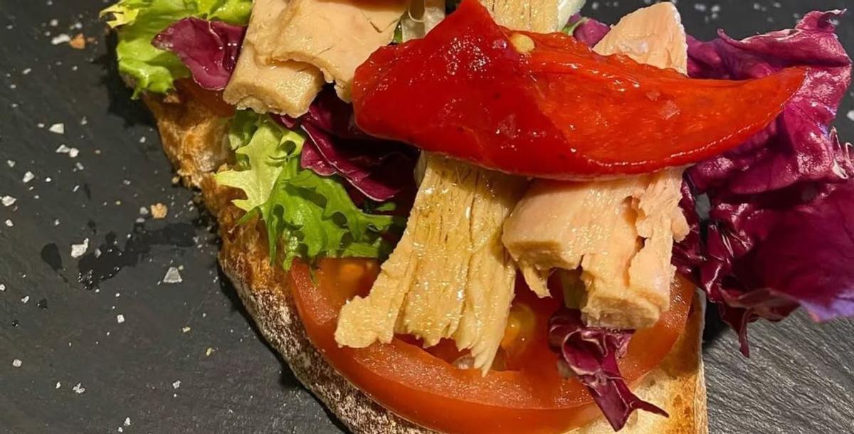 Una de las tapas de La Cueva de la Cerveza.