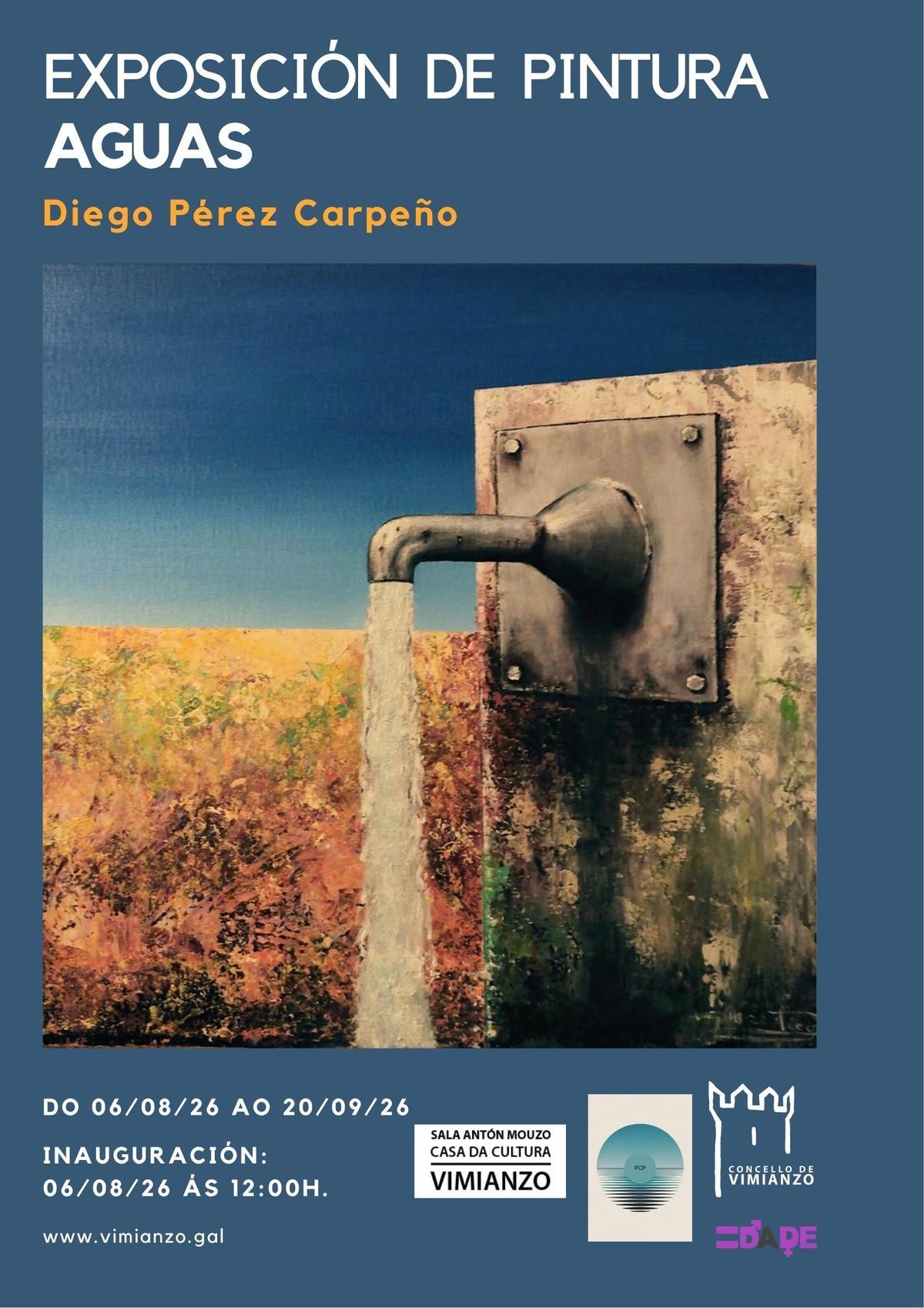Cartel promocional da exposición 'Aguas', de  Diego Pérez.