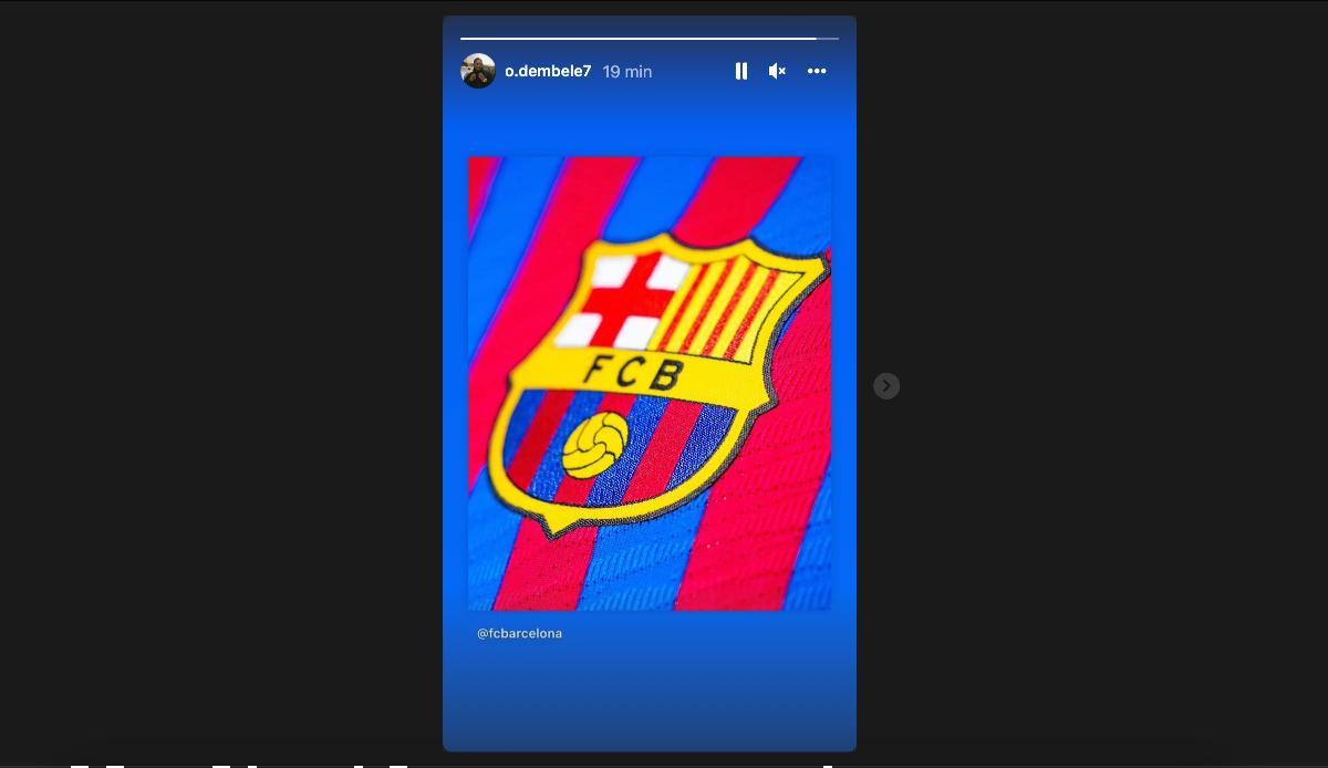 Dembélé compartió una publicación del FC Barcelona en su cuenta personal de Instagram