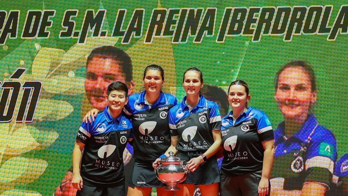 Kumahara, Garnova, Galonja y García, tras ganar la Copa de la Reina de tenis de mesa.