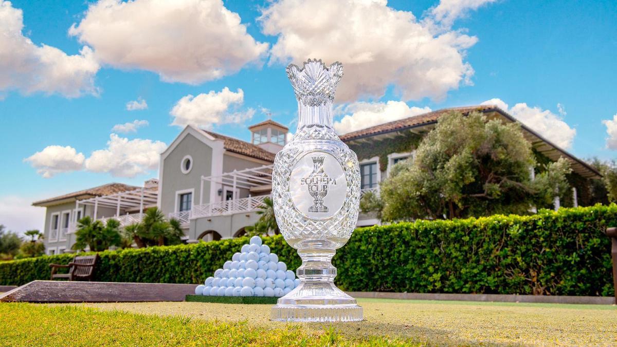 El trofeo de la Solheim, en Finca Cortesín, campo donde se disputará la Solheim Cup en 2023