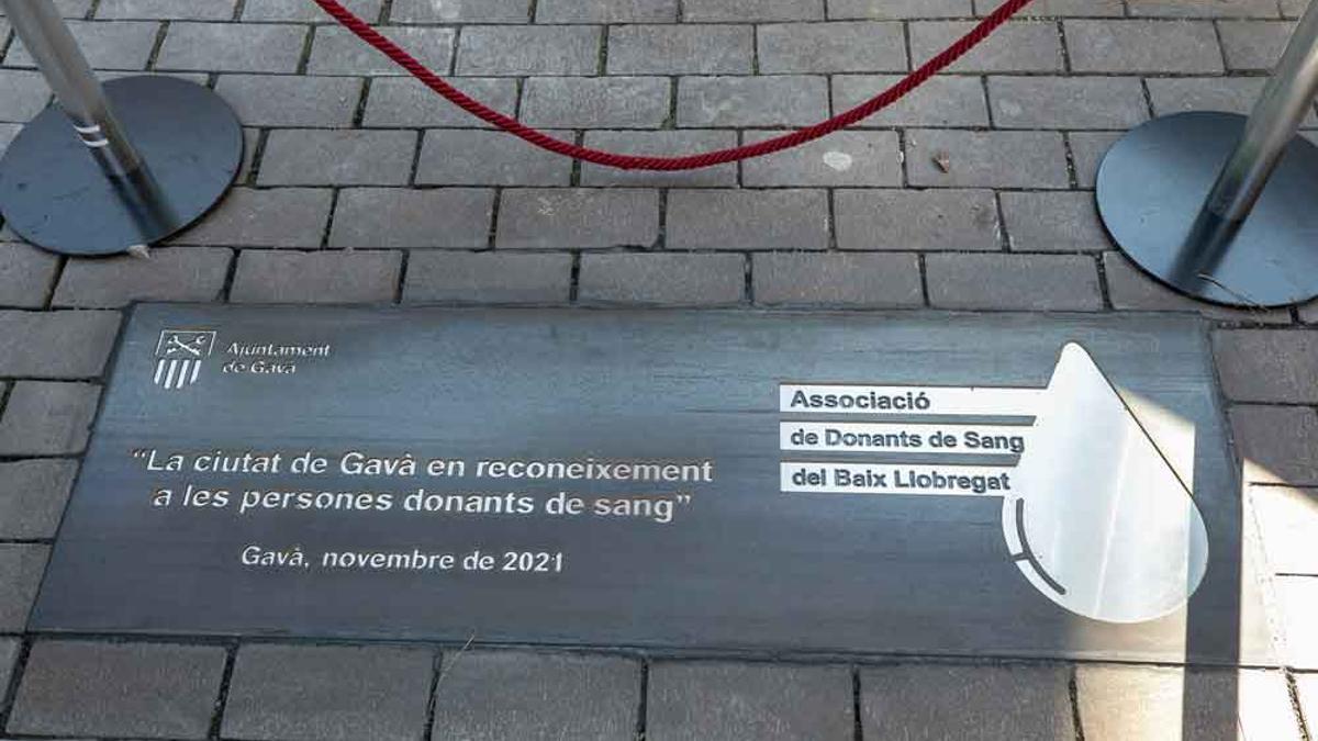 La placa de la plaza Jaume Balmes en Gavà