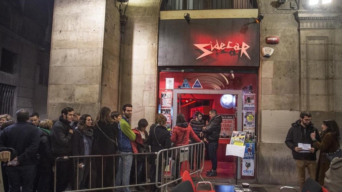 La Sala Sidecar en la Plaza Reial.