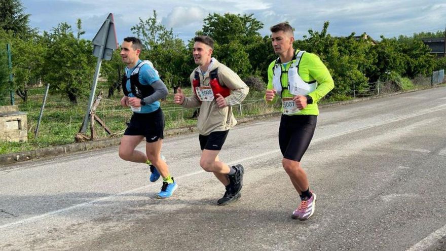 En pleno esfuerzo durante  la carrera.