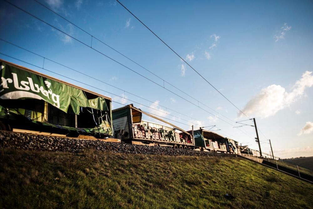 Accidente de tren en el puente del Gran Belt