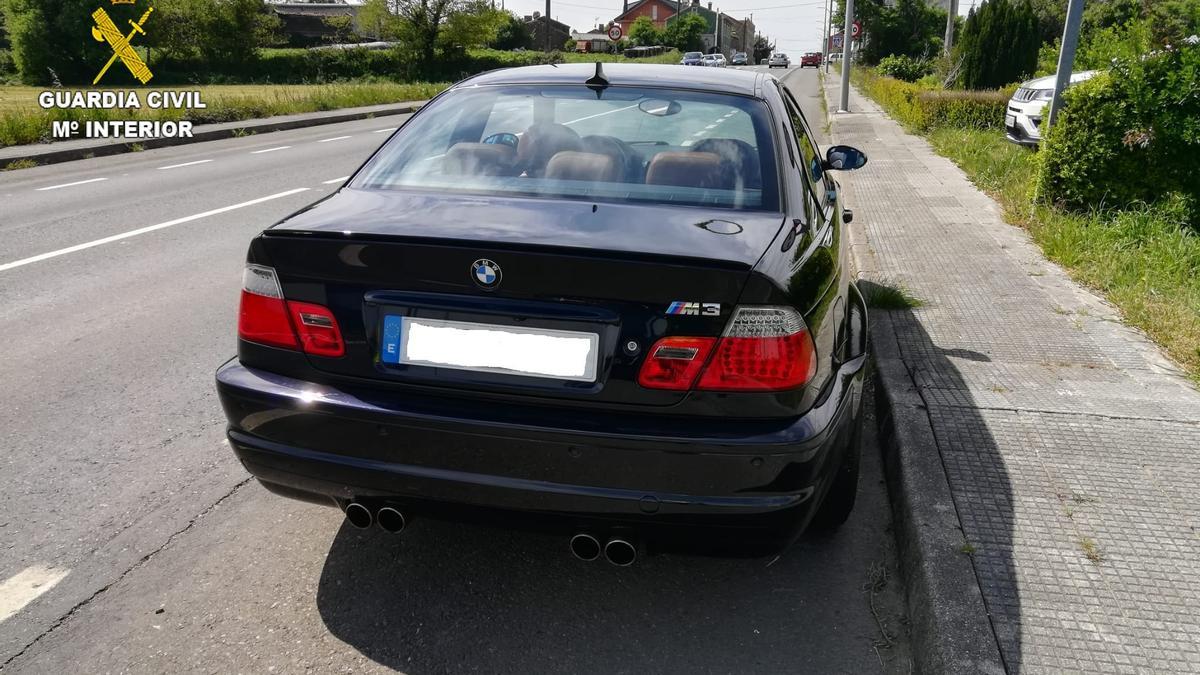 Vehículo interceptado por la Guardia Civil tras ser &#039;cazado&#039; a 188 km/h en zona limitada a 90