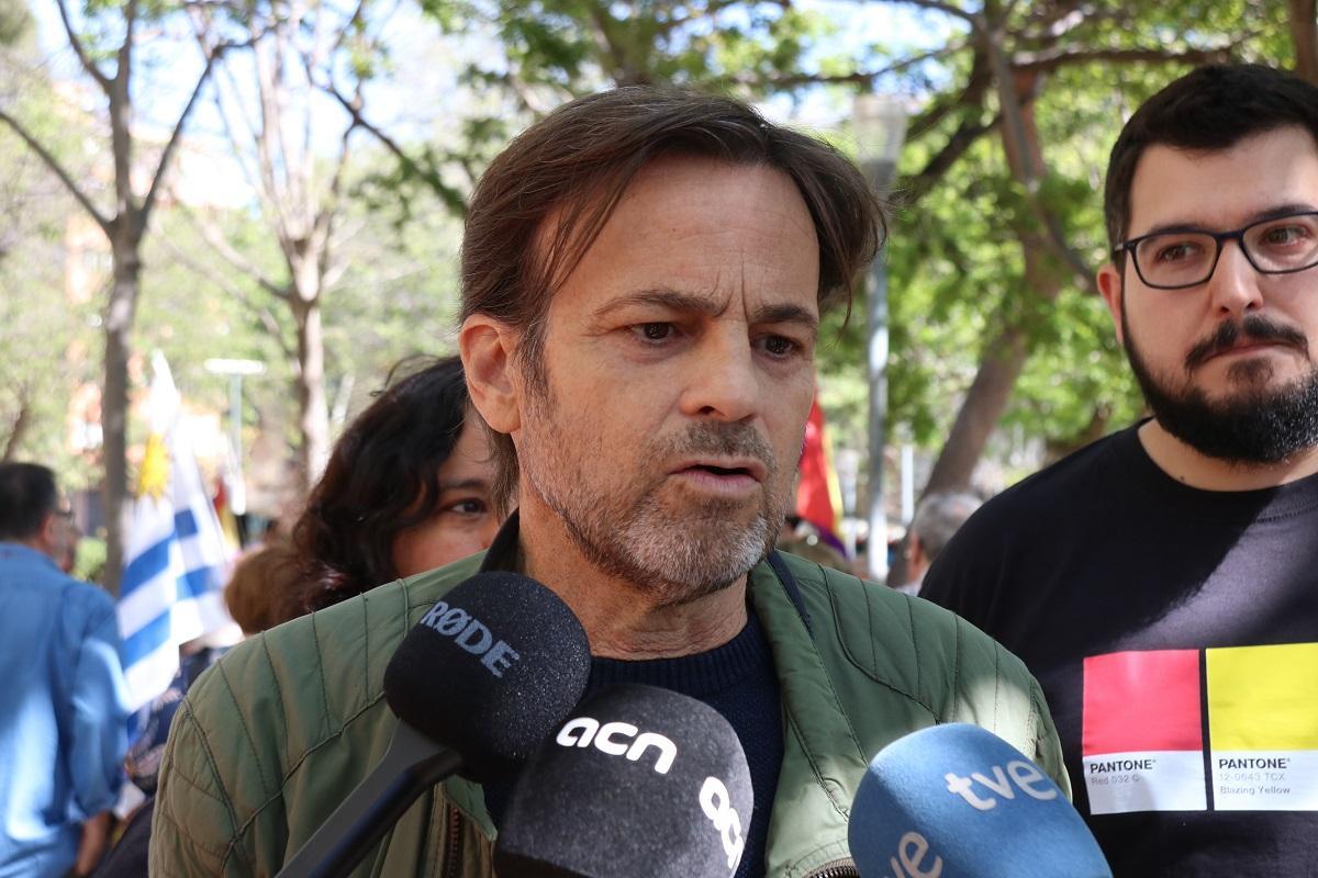 El candidato de los Comuns a las europeas, Jaume Asens, este domingo