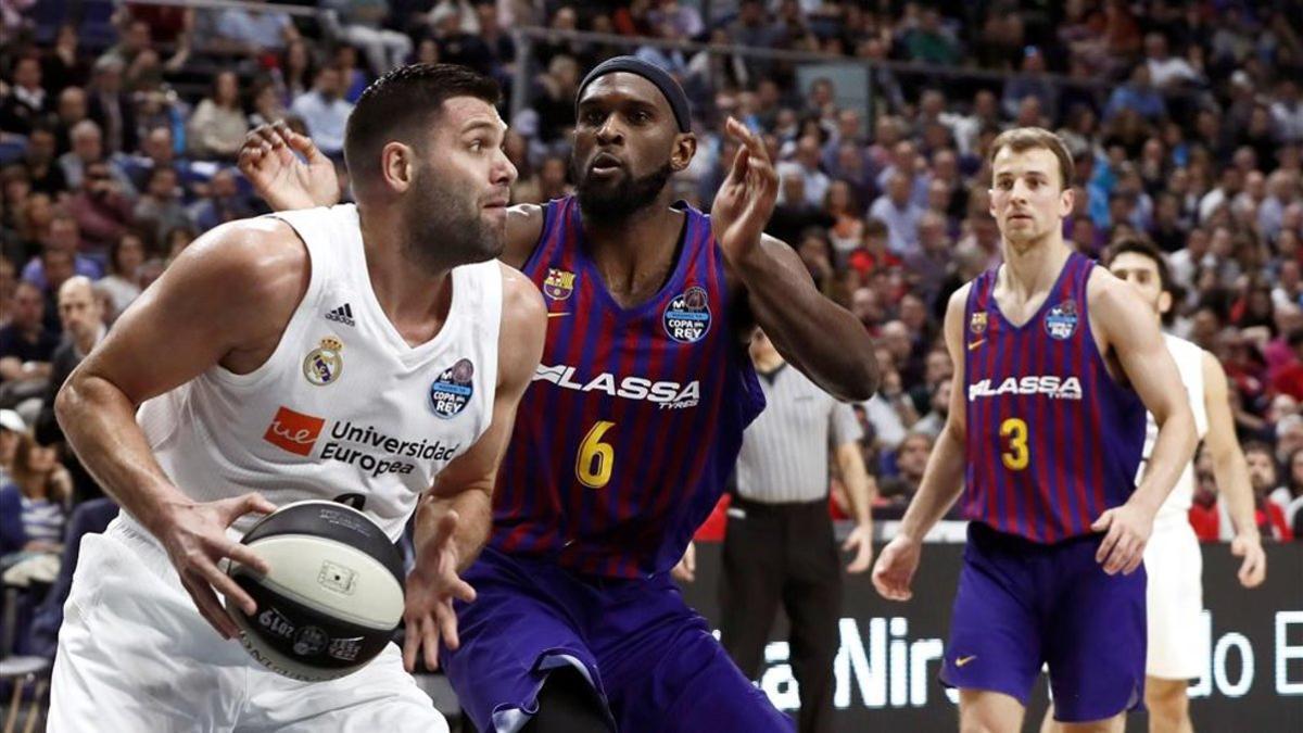 Felipe Reyes, en un duelo ante el Barça Lassa