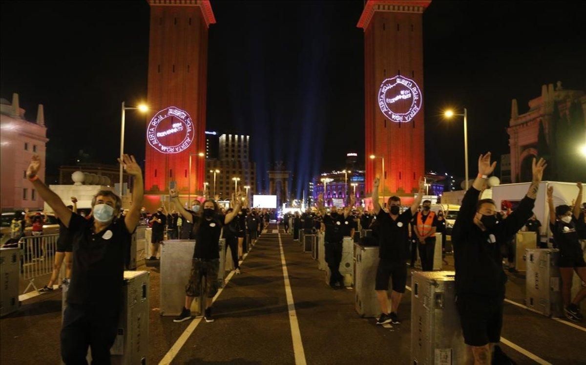 Alerta Roja hizo oír la voz de los trabajadores del espectáculo y los eventos en Barcelona.