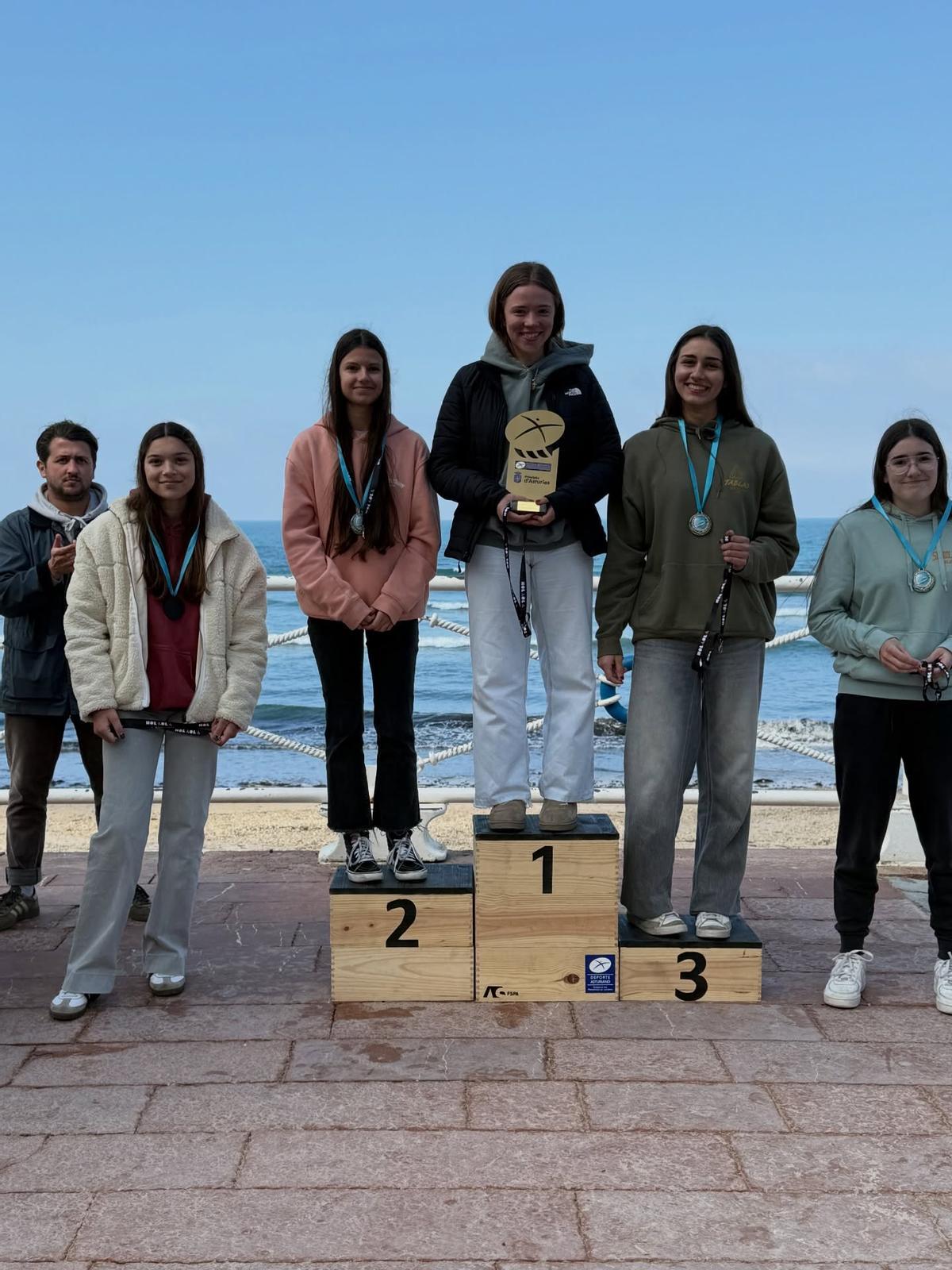 El podio femenino.