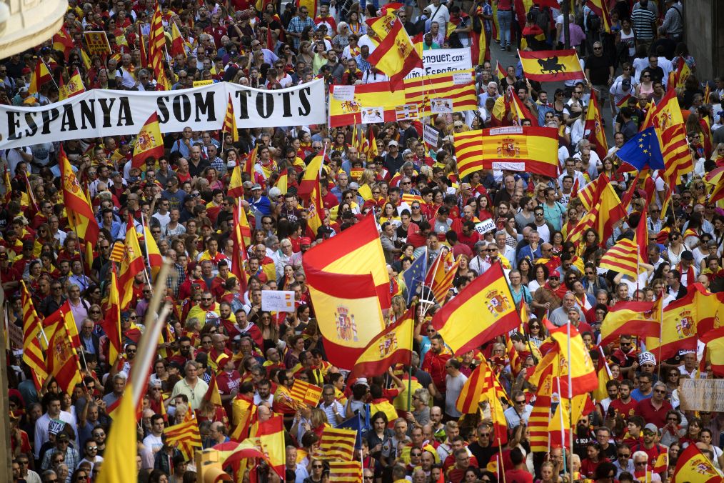 Manifestación de Societat Civil Catalana el 8 de octubre de 2017.