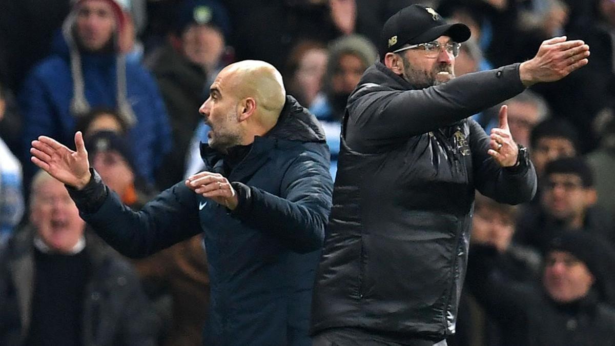 Guardiola (City) y Klopp (Liverpool), dos entrenadores civilizados.