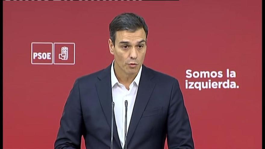 Sánchez dice que el 1-O es la "crónica del fracaso" de las políticas de Rajoy y Puigdemont