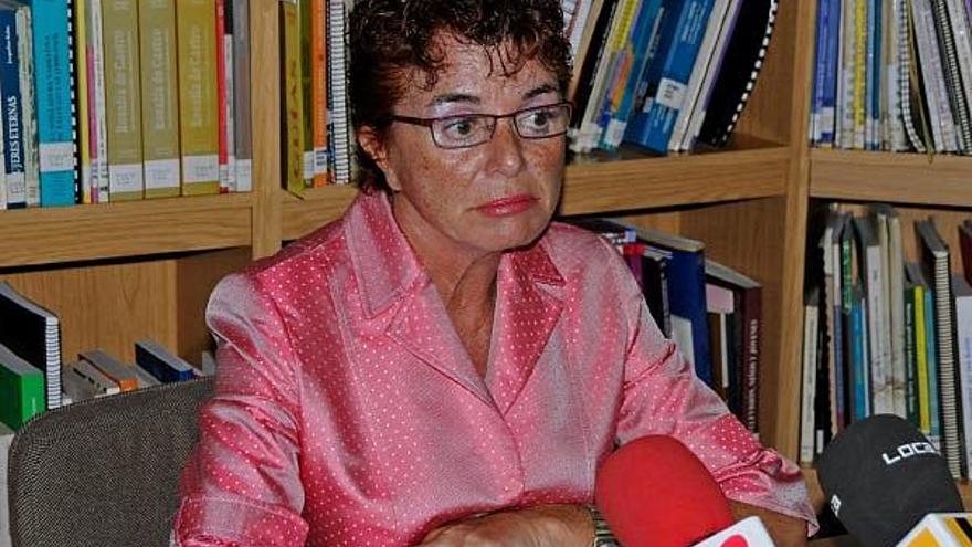 Ana Míguez, durante su comparecencia de ayer en la sede de Alecrín en Vigo.