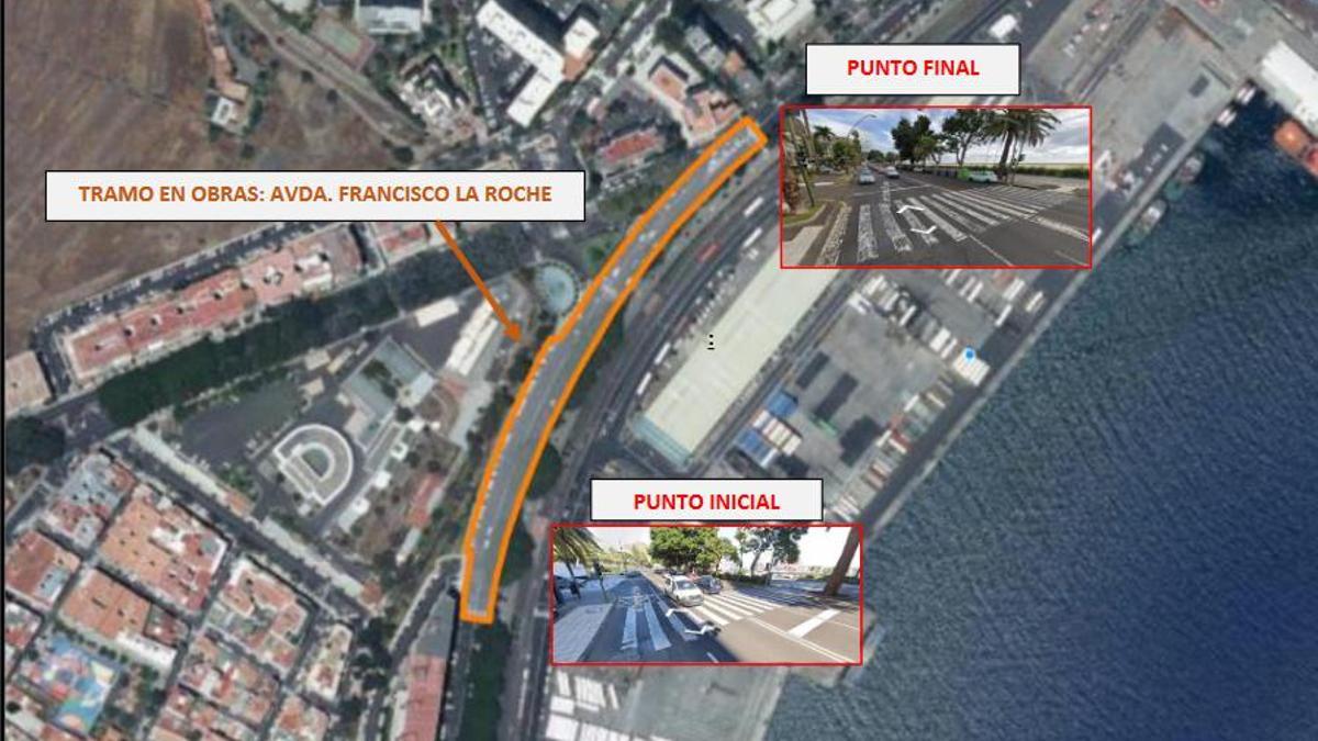 Plano del tramo de la avenida de Anaga, en Santa Cruz, que se asfaltará en los próximos días.