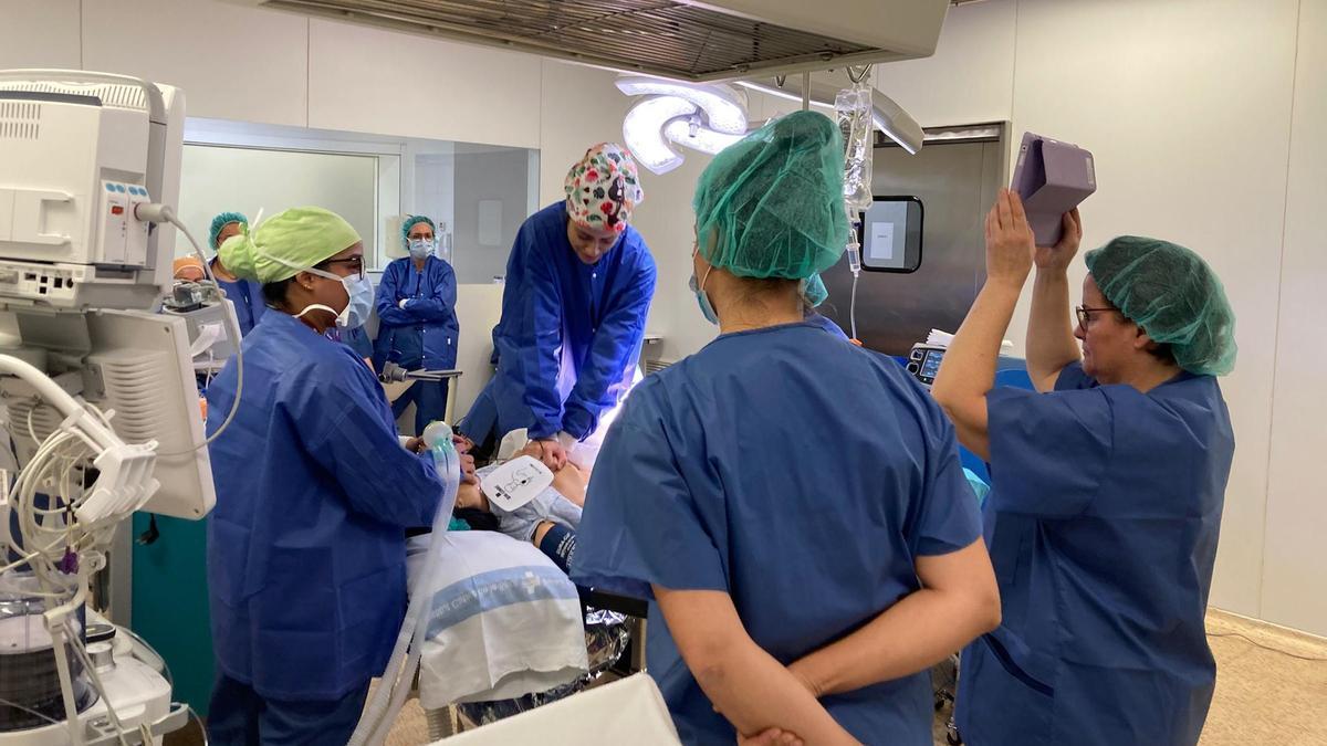 Moment d'una simulació d'emergència obstètrica