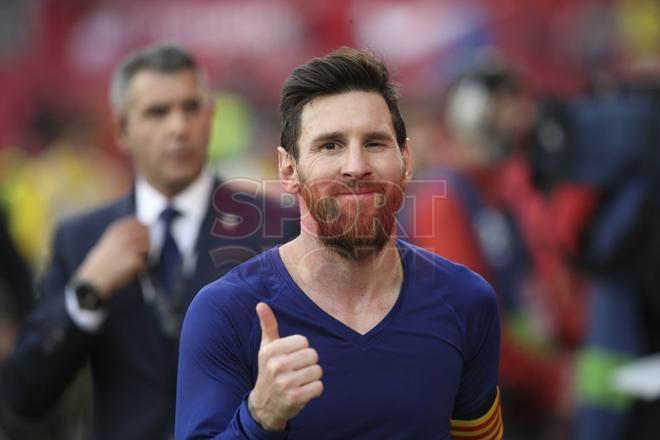 Así de feliz cazo Sport a Leo Messi al fiinal del partido