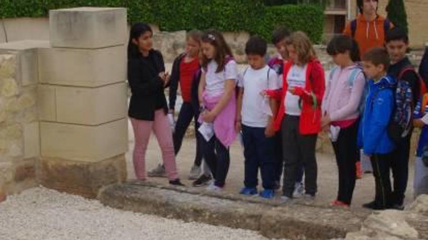 Alumnos del IES Jaime II de Alicante enseñan las ruinas de Lucentum al CEIP Azorín
