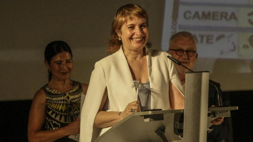 La actriz Assumpta Serna recibió ayer la Palma de Plata en el Hort del Xocolater.