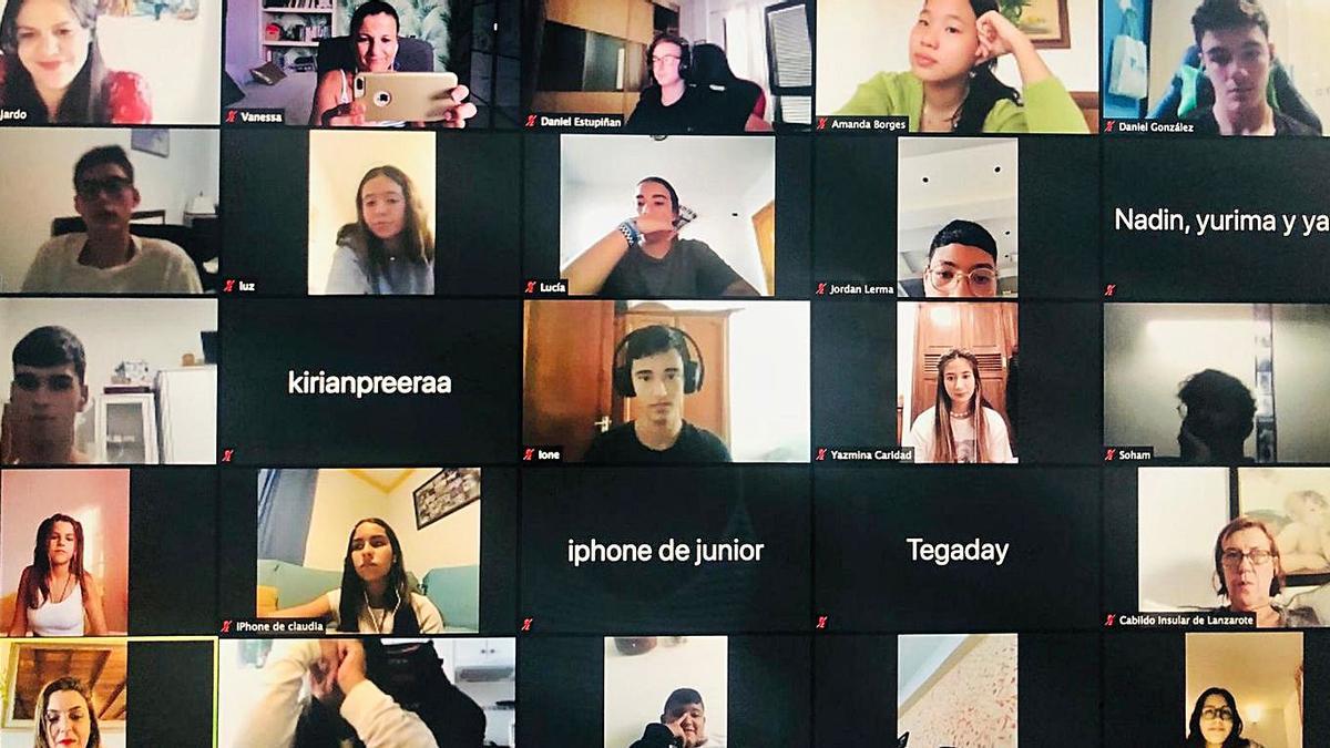 Participantes en la videoconferencia sobre los retos del Cabildo. | | LP/DLP