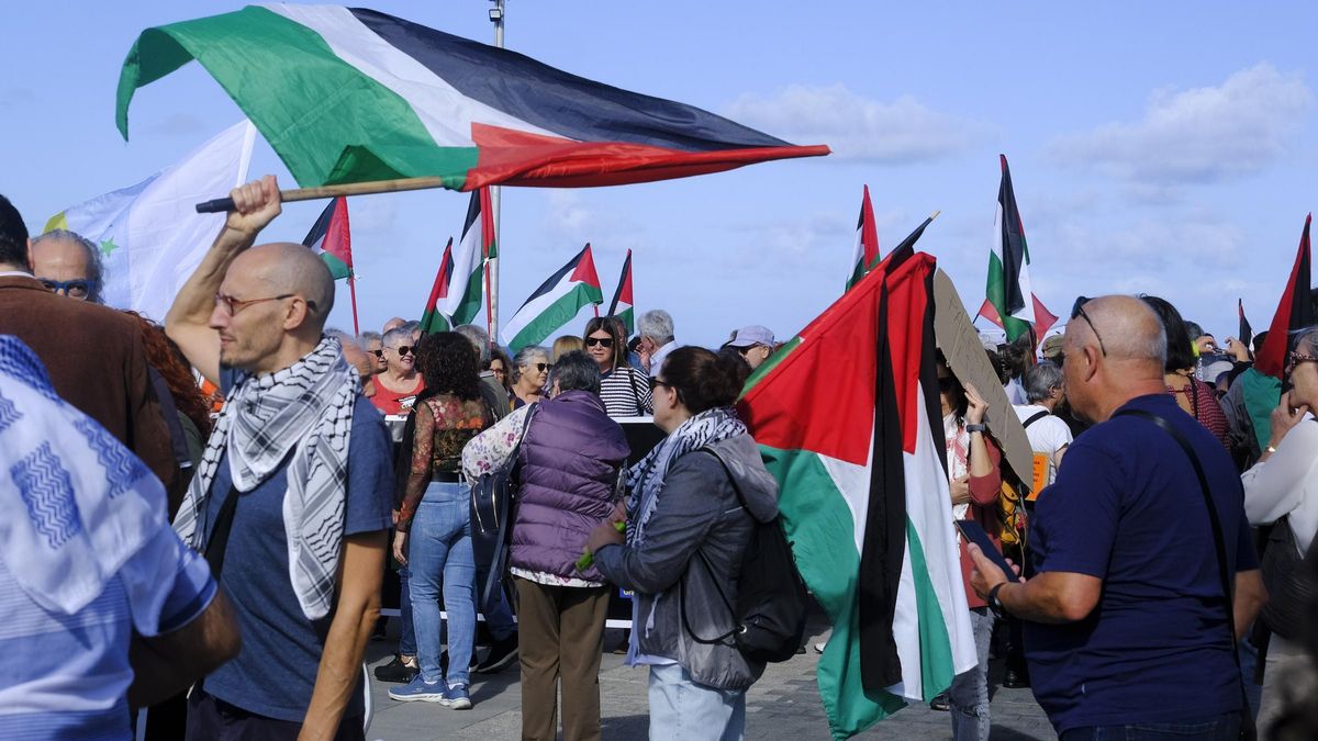 Manifestación a favor de Palestina en la capital grancanaria.