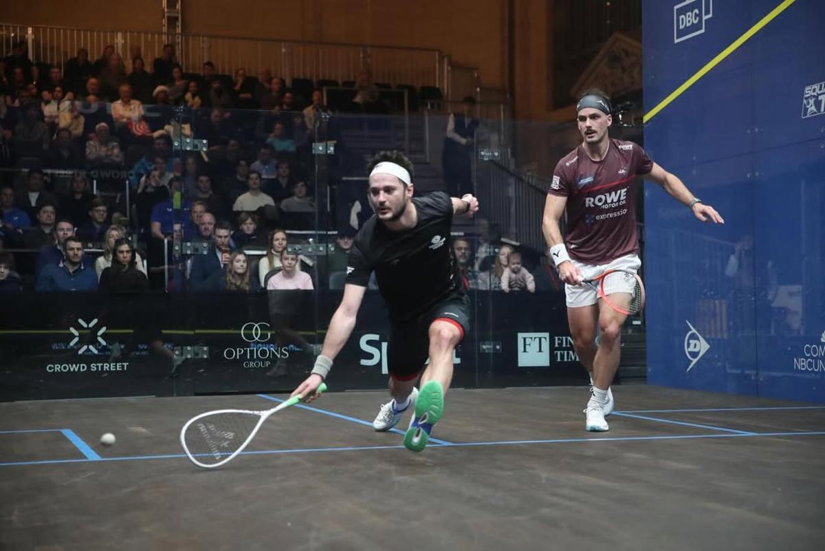 Bernat Jaume durant el partit contra el neozelandès Paul Coll