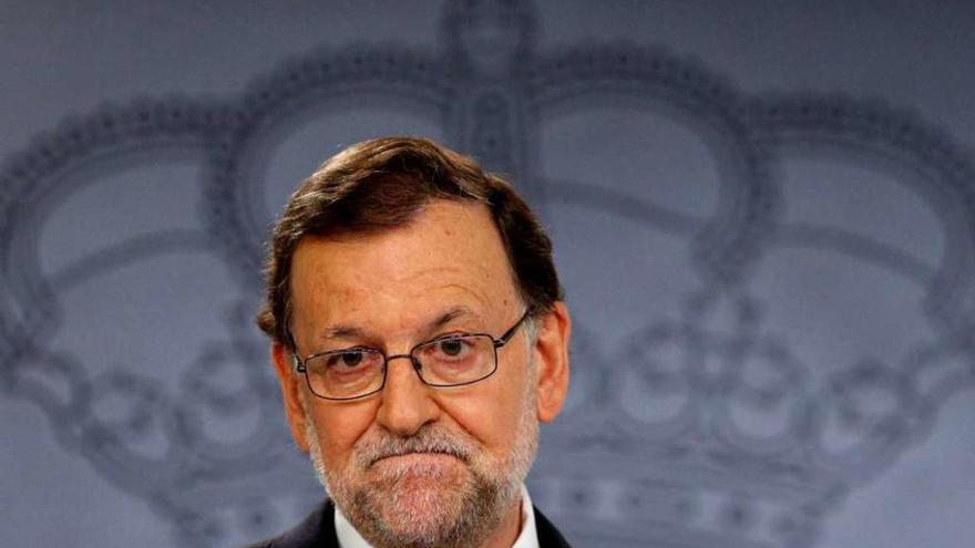 Mariano Rajoy, en su comparecencia de ayer en La Moncloa. // Efe