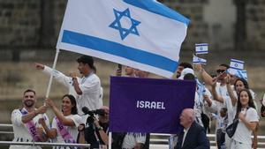 La delegación israelí, en la inauguración de los Juegos de París.