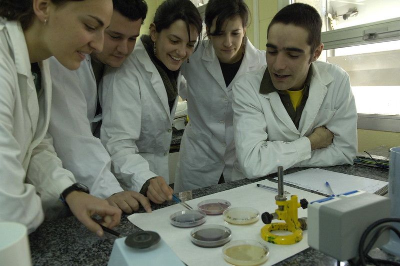 Estudiantes durante una clase práctica