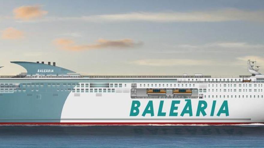 Baleària logra 131 millones de siete bancos para financiar su nuevo ferry