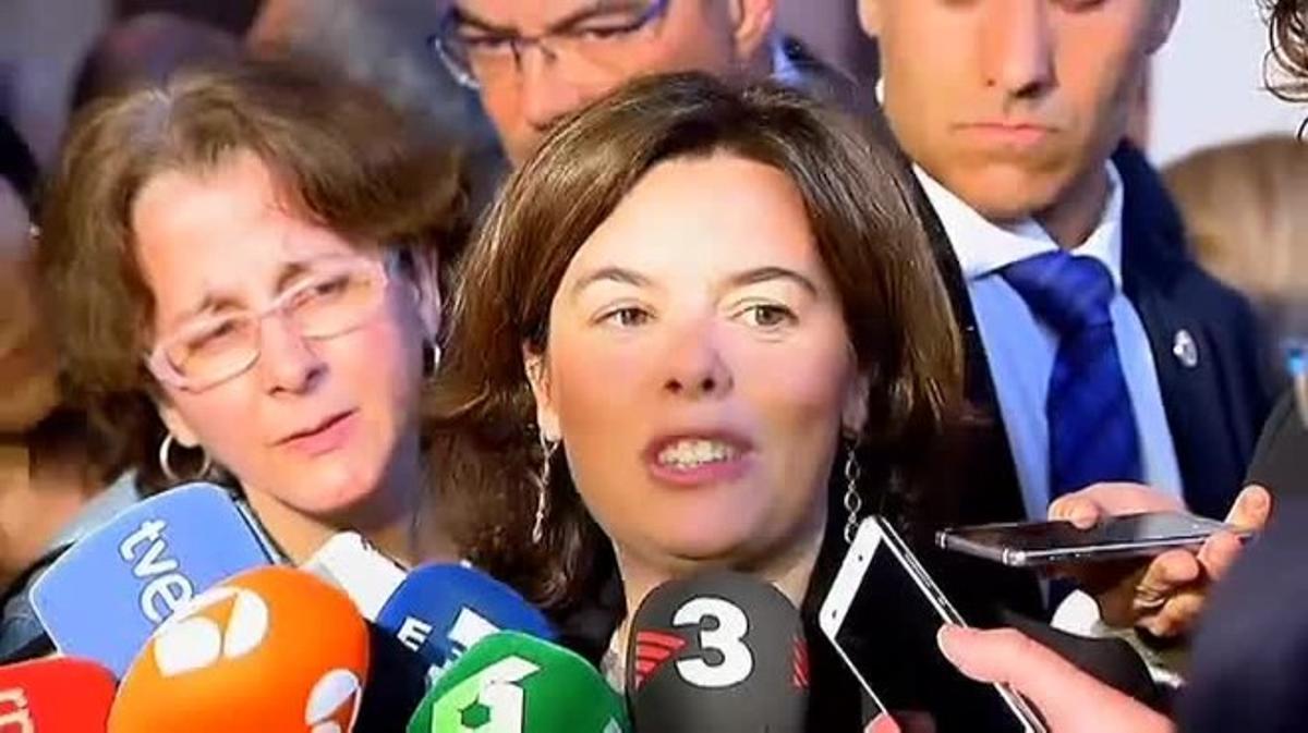 La vicepresidenta del Gobierno vuelve a arremeter contra el proceso independentista.