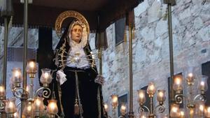 Imagen de la Virgen de los Dolores de Badalona.