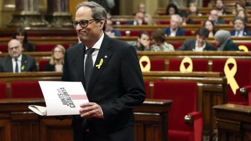 Quim Torra al ple del Parlament d&#039;aquest dilluns, en què va ser investit president de la Generalitat