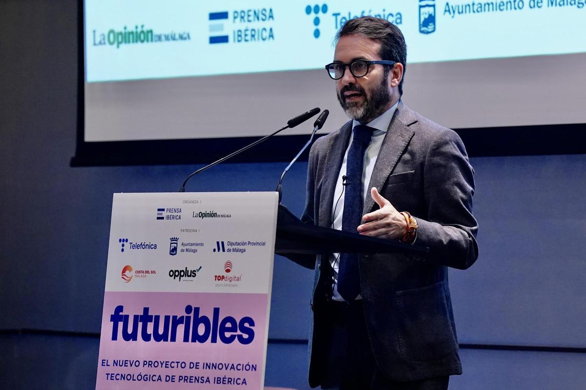 Jacobo Florido, concejal de Turismo de la corporación malagueña, se dirigió a los asistentes a la jornada Futuribles
