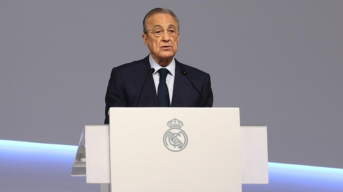 Florentino Pérez, en una Asamblea General Ordinaria del Real Madrid