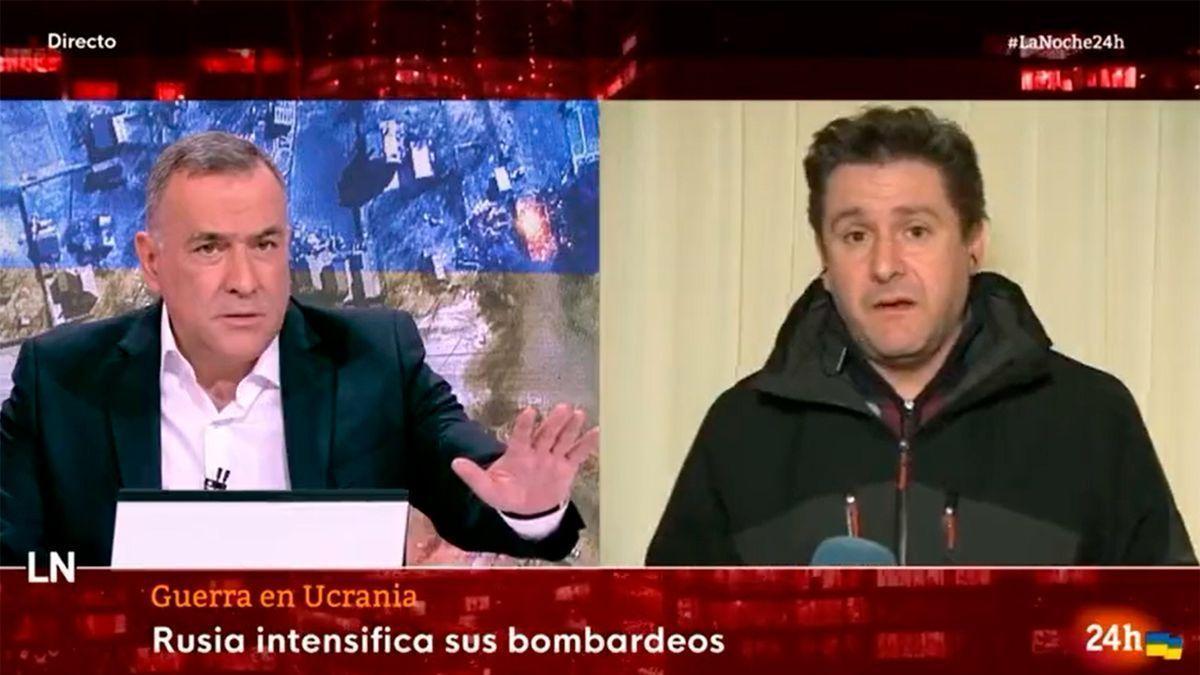 El aplaudido mensaje del periodista de RTVE en Ucrania Oscar Mijallo tras sonar las sirenas del bombardeo: "El periodista no ha de ser la noticia"