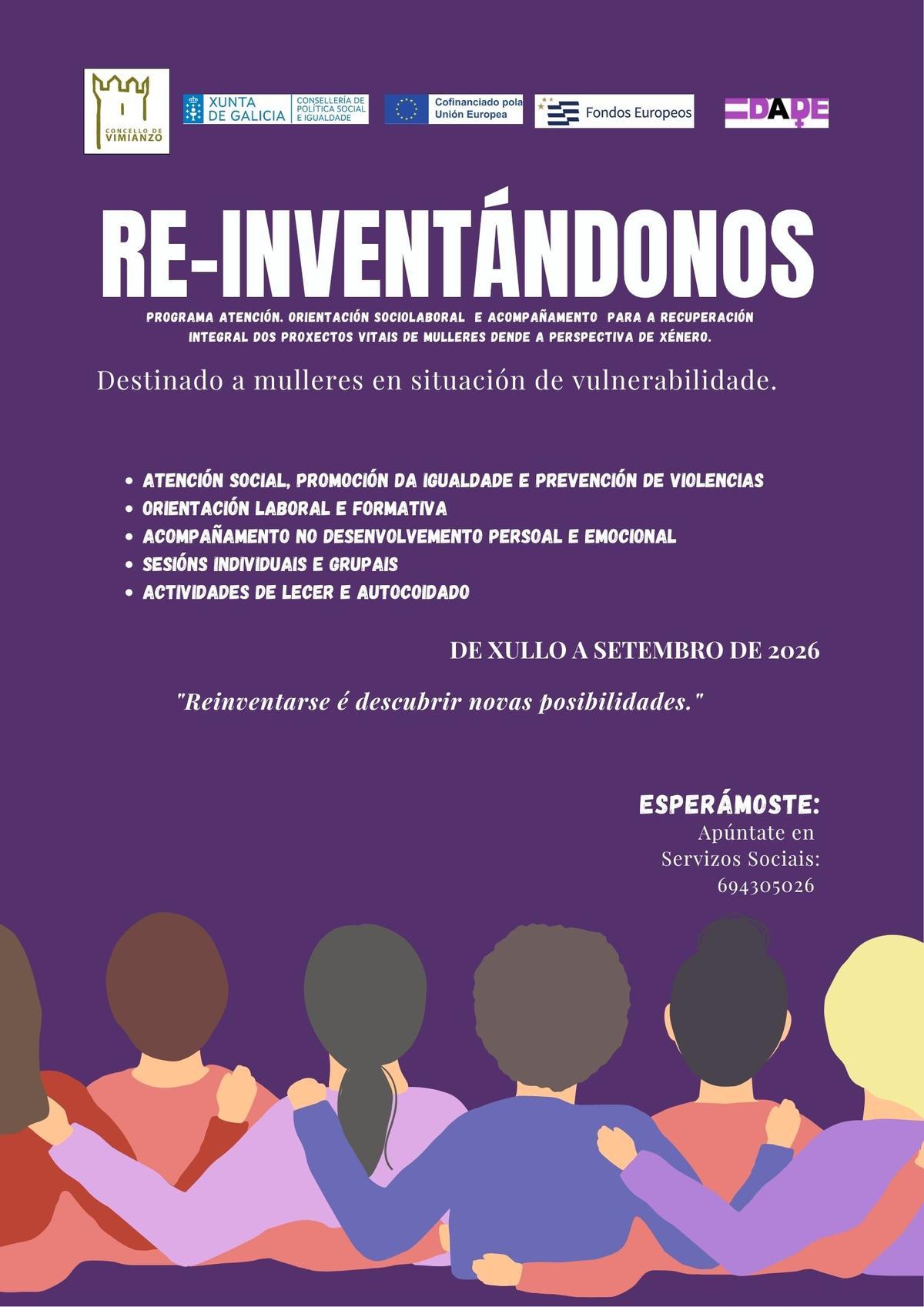 Cartel promocional do programa Re-Inventándonos de Vimianzo.