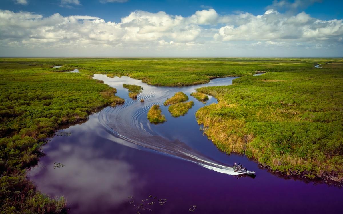 Vista aérea del Parque de los Everglades en Florida.