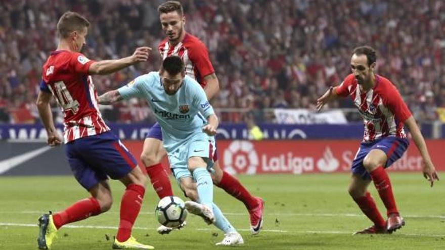 Messi, en una jugada del passat dissabte al Wanda Metropolitano.