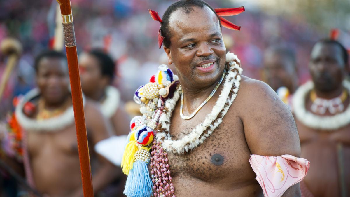 El rey de Esuatini en una celebración en el años 2015.