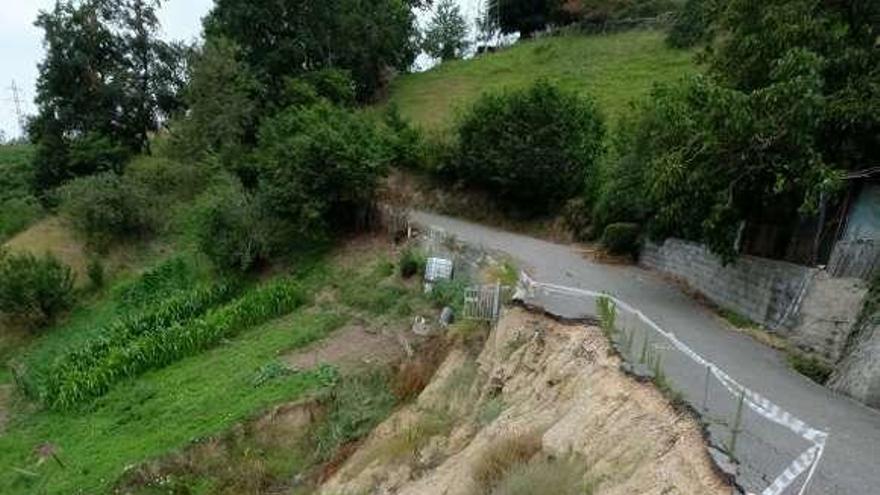 El argayo de Cocañín, en San Martín del Rey Aurelio.