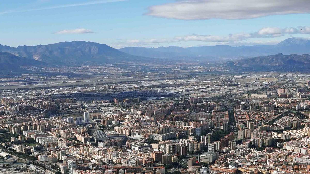 Una vista aérea de Málaga.