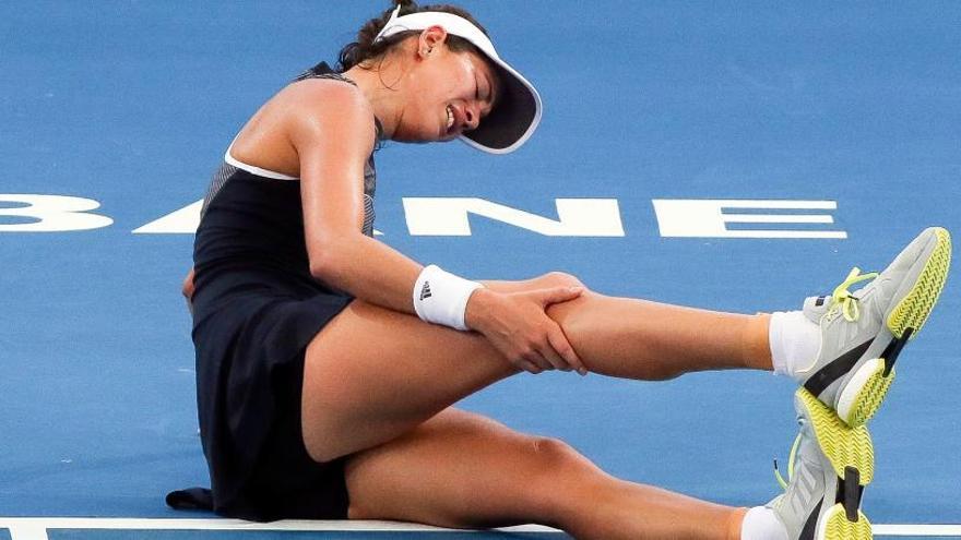 Garbiñe Muguruza sufre problemas en el abductor