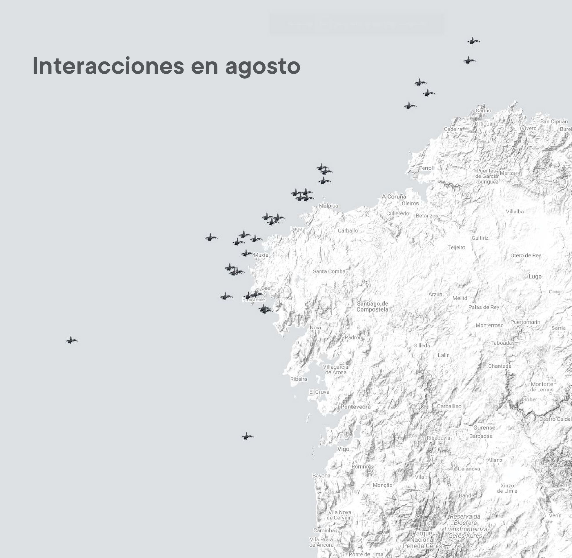 Interacciones con orcas en agosto.