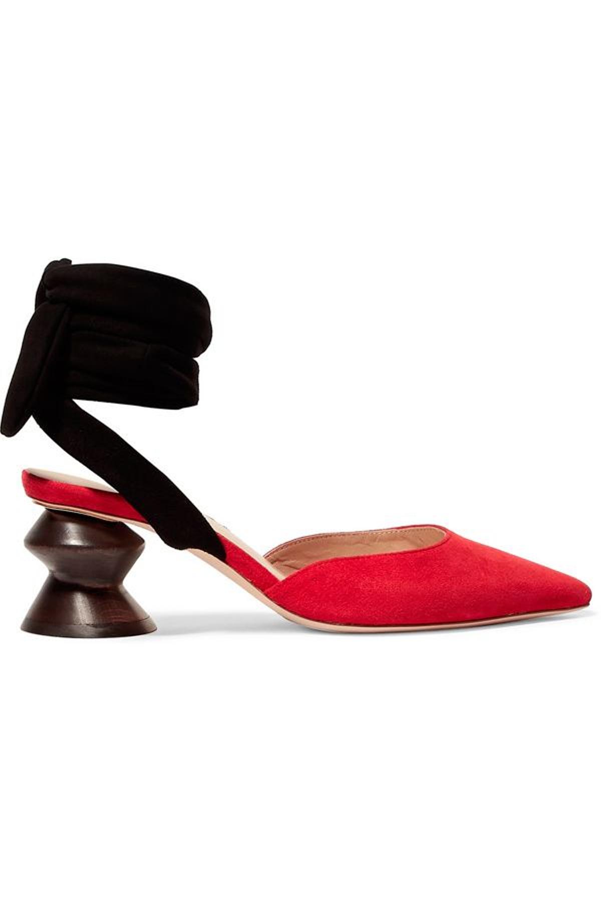 Sandalias atadas al tobillo con tacón escultural, de Rejina Pyo