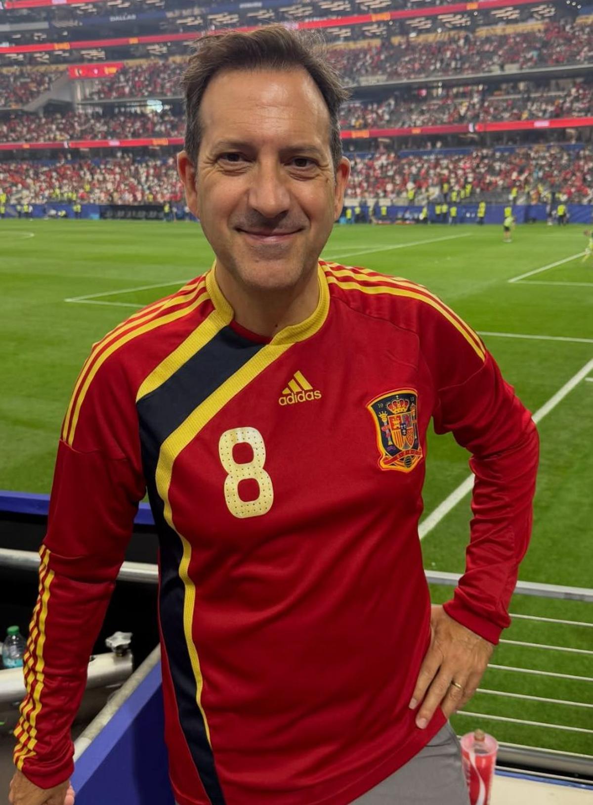 El clarinetista de Benifaió en la semifinal del 14 de julio en el estadio de Dallas.