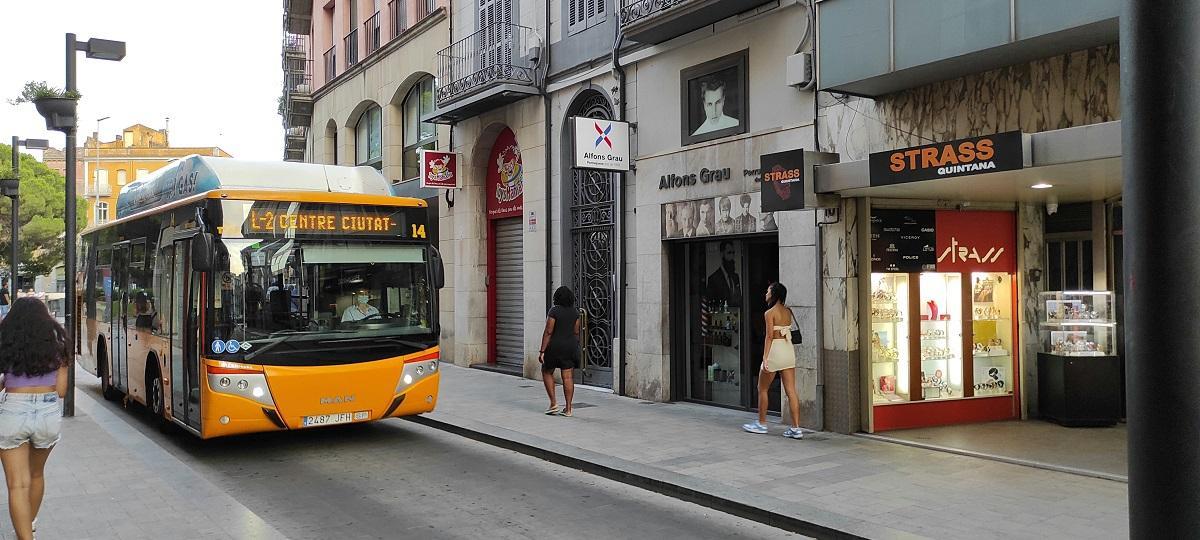 Un vehicle del transport urbà de Figueres